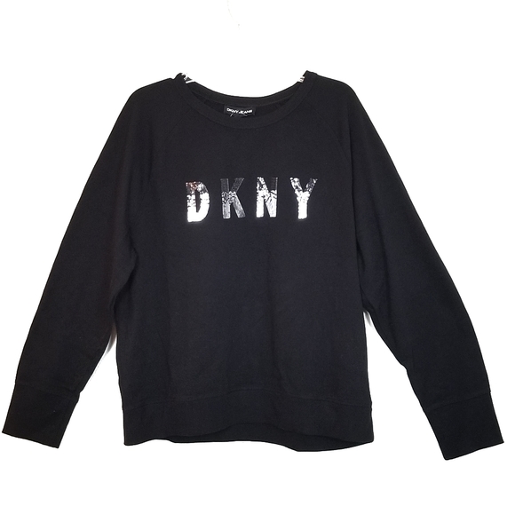 DKNY Sequined Crew Sweatshirt Black (LAST ONE)BNWT - Picture 5 of 8